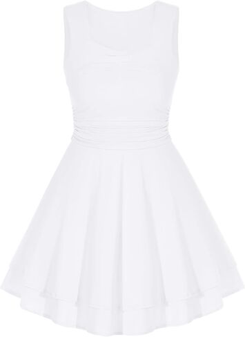 EXARUS Girls Dress Mini/Maxi Teen Padded Flowy Ruffle Ruched Swing Sleeveless Summer Dresses Graduation Dance 8-14Y in Saudi Arabia