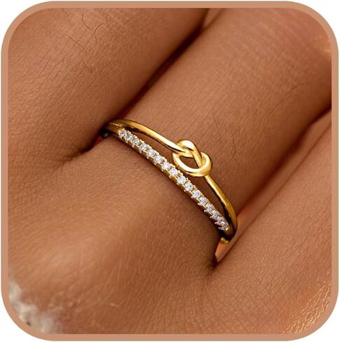 925 Sterling Silver Heart Rings for Women Mother Daughter Friendship Knot Ring Eternity Cubic Zirconia Engagement Wedding Band Ring Promise Rings for Her Stackable Rings Graduation Gifts in Saudi Arabia