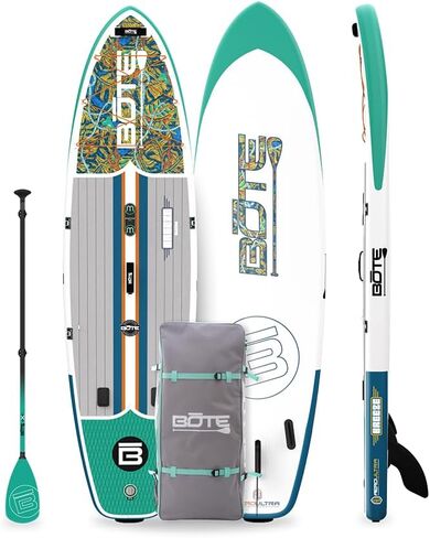 BOTE 10' FT 6" Breeze Aero Inflatable Stand Up Paddle Board, MAGNEPod Compatible Blow Up iSUP Great for Adults Kids Family Travel Friendly Multiple Sizes Color Options in Kuwait
