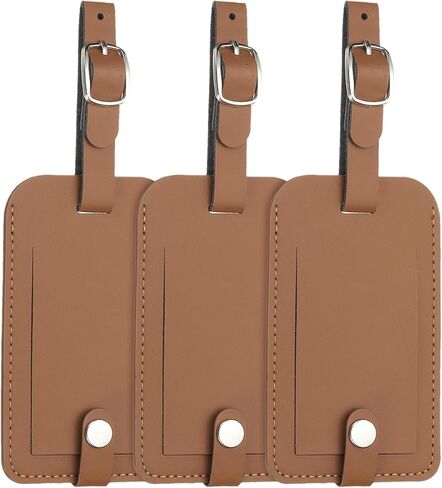 Leather Luggage Tags, Travel PU Baggage Bag Tag Suitcase Labels with Full Back Privacy Protection Cover - Fit for (Travel Essentials/ID Suitcase Identifier) 5 Pcs, Navy Blue in Saudi Arabia