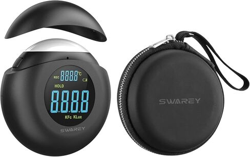SWAREY Light Meter Digital Illuminance Meter Handheld Ambient Measurer with 360° Detector, Measurer with Range up to 200,000 lux with LCD Display, Light Meter for Factories, Warehouses, Offices in Saudi Arabia