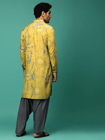 Elina fashion Men's Indian Printed Rayon Pathani Kurta Salwar Stitched Readymade Set in Saudi Arabia