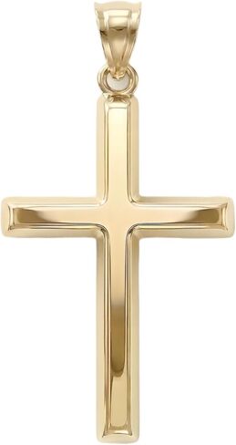 MAZZERI 14k Gold Cross Pendant, Hypoallergenic Gold Religious Charms for Men and Women, Handcrafted in the USA - (1 Inch) in Saudi Arabia
