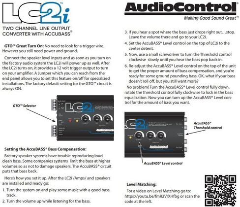 محول AudioControl LC2i ثنائي القناة مع AccuBASS والتحكم في مضخم الصوت in Kuwait