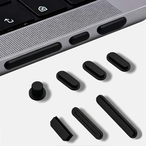 غطاء قابس الغبار من 7 قطع متوافق مع MacBook Pro 14 وMacBook Pro 16 بوصة 2021 تم إصداره نموذج A2442 A2485، قابس الغبار لـ HDMI ، Thunderbolt ، SD ، شاحن وسماعات الرأس ، مجموعة سدادات الغبار السيليكون in Saudi Arabia