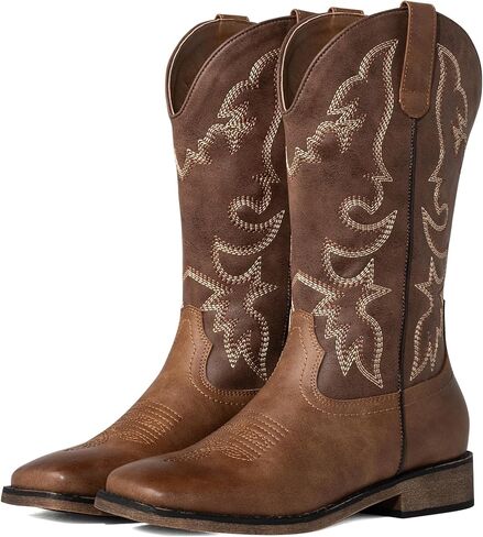 J's.O.L.E Square Toe Cowboy Cowgirl Boots for Women Mid Galf Ladies Fashion Boots Western Boots in Saudi Arabia
