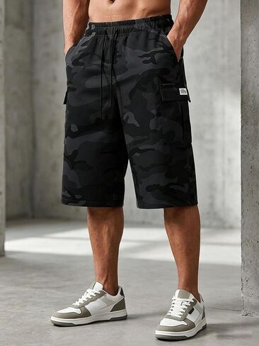 Men's Cargo Shorts Quick Dry Lightweight Drawstring Waist with Pockets for Outdoor Work in Saudi Arabia