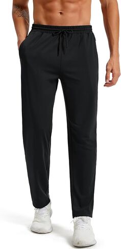 MAGCOMSEN Men's Athletic Pants with Zipper Pockets Lightweight Tapered Joggers Breathable for Workout Running Travel in Saudi Arabia