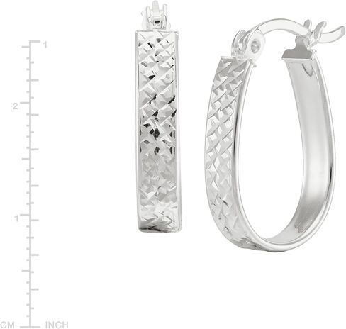 Silpada 'Ovalline' Textured Hoop Earrings in Sterling Silver in Saudi Arabia