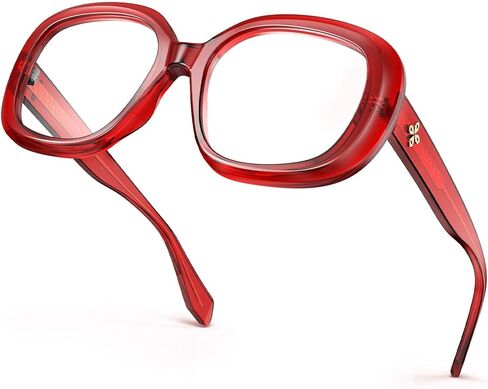 VISOONE Oversized Round Computer TR90 Blue Light Blocking Glasses for Women Men Lavinia in Saudi Arabia