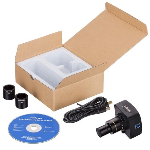 AmScope MU1003 10MP USB3.0 كاميرا رقمية مجهر فيديو مباشر في الوقت الحقيقي 10 ميجابكسل، أبيض in Saudi Arabia