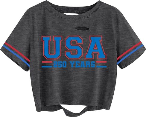 فريدة من نوعها العلم الأمريكي ، قمم النساء الولايات المتحدة الأمريكية القميص يوم الذكرى Tshirt في 4 يوليو قمم تي شيرت الوطنية in Kuwait