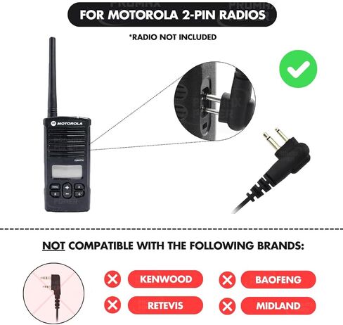 PROMAXPOWER [10 قطع] سماعة أذن دوارة على شكل حرف C مع ميكروفون بزر PTT لجهاز Motorola ثنائي الاتجاه راديو لاسلكي CP110، CP150، CP200، CLS1110، CLS1410، EP450، GP308، RDM2070D in Kuwait