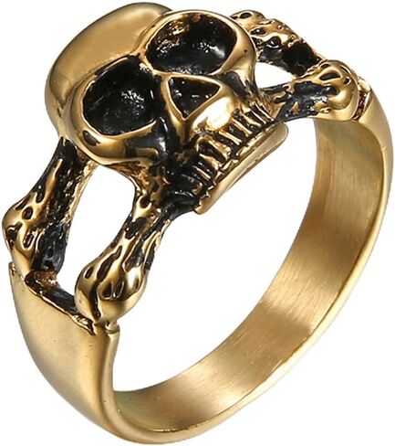 Jude Jewelers Stainless Steel Retro Vintage Gothic Skull Cocktail Party Biker Ring in Saudi Arabia