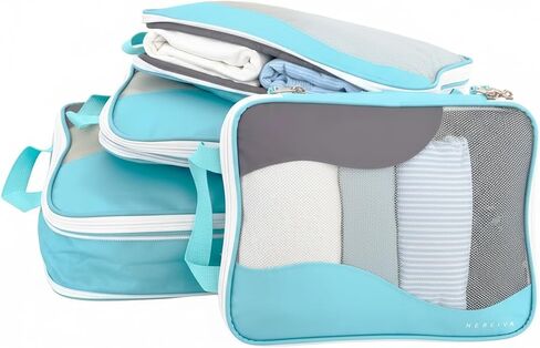 مكعبات تعبئة ضغط كبيرة- ممتعة للمحيطات تحت الماء- 4 قطع من قبل Nereiva ، SBS SBS ، 300D RPET Oxford Fabric. أكياس منظم السفر للأمتعة أو الأطفال. مكعبات التعبئة اللطيفة in Kuwait
