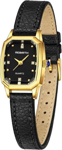 Women’s Gold Rectangular Quartz Watch, Elegant Dress Wristwatch with Stainless Steel Bracelet or Leather Strap, Classic Vintage Style Watch for Women in Saudi Arabia