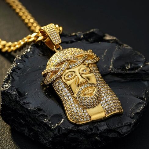 LIFETIME JEWELRY Face of Christ Pendant Necklace for Women & Men 24k Gold Plated in Saudi Arabia