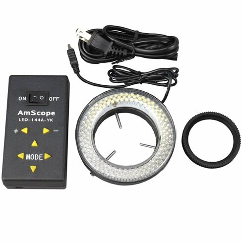 AmScope LED-144A 144-LED Lighting-Direction-Adjustable Microscope Ring Light with Adapter for Stereo Microscopes in Saudi Arabia