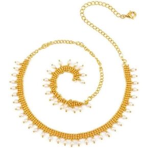 Efulgenz Gold Tone Indian Jewelry for Women - Dubai Style Kamarbandh Metal Beaded Chain With Hanging Charms - Belly Chain Waist Belt Beach Fashion in Saudi Arabia