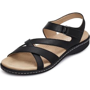 Comfortable Flat Women Sandals - Arch Support Dressy Summer Casual Walking Strappy Womens Sandal Shoes in Saudi Arabia