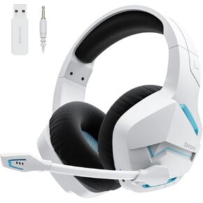 BINNUNE Wireless Gaming Headset with Noise Cancelling Microphone for PC PS4 PS5 Playstation 4 5, 2.4G Wireless Bluetooth USB Gamer Headphones with Mic for Laptop Computer in Saudi Arabia