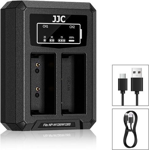 USB Dual Battery Charger for Fujifilm NP-95 FinePix X100 X100S X-S1 X30 X100T FinePix Real 3D W1 FinePix F31fd FinePix F30 and Ricoh DB-90 GXR GXR Mount A12 GXR P10 in Kuwait