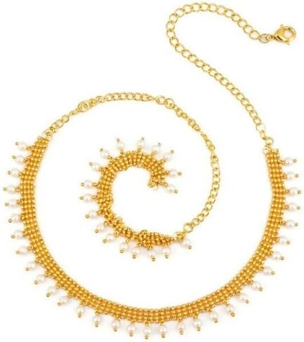 Efulgenz Gold Tone Indian Jewelry for Women - Dubai Style Kamarbandh Metal Beaded Chain With Hanging Charms - Belly Chain Waist Belt Beach Fashion in Saudi Arabia