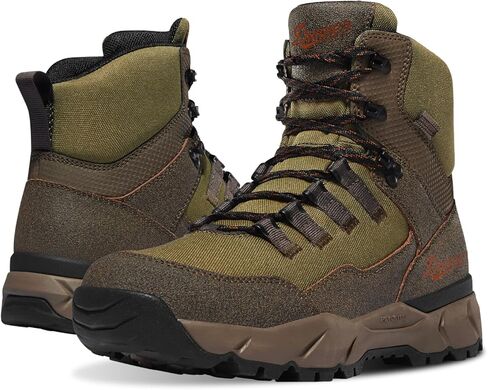 Danner Vital Trail 5" Hiking Boots for Men - Waterproof, Abrasion-Resistant Leather and Textile, with Shock-Absorbing Midsole and Traction Outsole, Brown/Olive - 11.5 D in Saudi Arabia