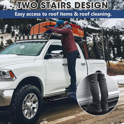 Sanooer 6-Inch Running Boards Compatible with 2009-2018 Dodge Ram 1500 Crew Cab (Including 2019-2024 Classic) 10-26 Ram 2500 3500, Carbon Steel Two Stairs Design Side Steps Nerf Bars (Silver Steps) in Saudi Arabia