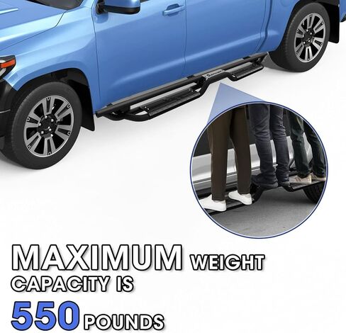 Sanooer 6-Inch Running Boards Compatible with 2009-2018 Dodge Ram 1500 Crew Cab (Including 2019-2024 Classic) 10-26 Ram 2500 3500, Carbon Steel Two Stairs Design Side Steps Nerf Bars (Silver Steps) in Saudi Arabia