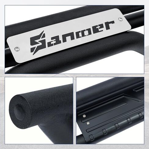 Sanooer 6-Inch Running Boards Compatible with 2009-2018 Dodge Ram 1500 Crew Cab (Including 2019-2024 Classic) 10-26 Ram 2500 3500, Carbon Steel Two Stairs Design Side Steps Nerf Bars (Silver Steps) in Saudi Arabia