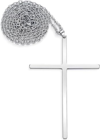 Kigeli 6 PCS 3.5 '' Pectoral Pectoral Cross مع 32 '' سلسلة وسبائك مسيحية مسيحية الصليب هدايا مجوهرات قلادة للرجال in Saudi Arabia