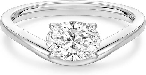 EAMTI 1.5CT 925 Sterling Silver Engagement Rings for Women Oval Cut CZ Bands Solitaire Cubic Zirconia Curved Wedding Promise Gold Rings for Her Size 4-10 in Saudi Arabia