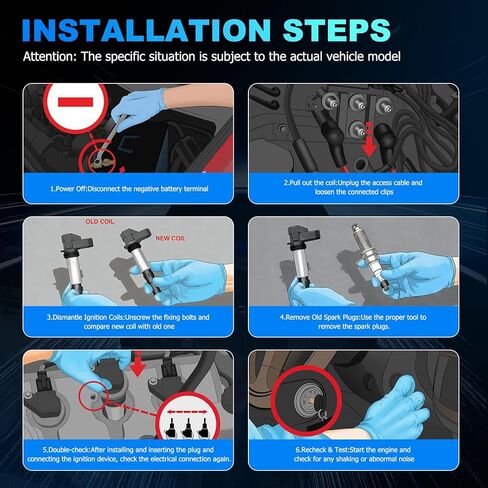 حزم ملف الإشعال OTO وشمعات الإشعال إيريديوم متوافقة مع تويوتا أفالون كامري هايلاندر سيينا لكزس RX300 RX330 ES300 ES330 1999-2008، V6 3.0L 3.3L، حزم لفائف شمعات الإشعال تحل محل # UF267 و4504 in Kuwait