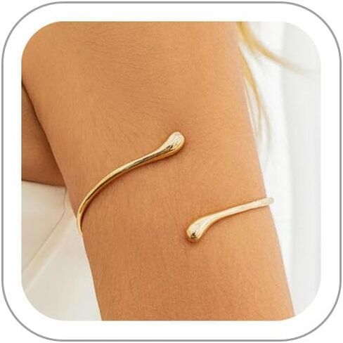 Gold Arm Cuff for Women Trendy,Thin Arm Bracelet Upper Arm Cuffs Jewelry Minimalist Armband Arm Cuff Bangle Bracelets Summer Beach Accessories in Saudi Arabia