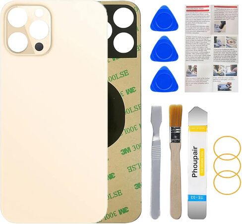 OEM Rear Back Glass Replacement for iPhone 12 Pro 6.1 Inches with Professional Repair Tool Kit (Gold) in Saudi Arabia