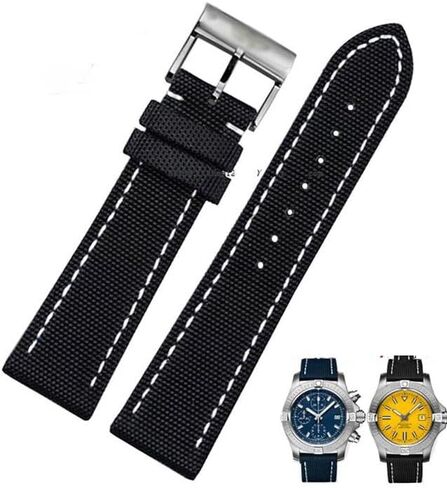 حزام من الجلد الأصلي من القماش لسلاسل ساعات Breitling Avenger وSuper Ocean Aerospace Chronograph in Kuwait