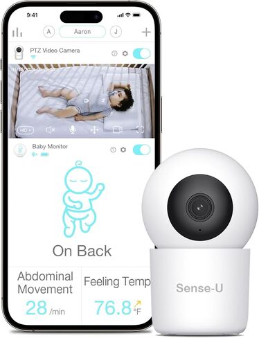 Sense-U HD Video Baby Monitor with 1080P HD, FSA & HSA Eligible, WiFi Camera and Background Audio, Night Vision, 2-Way Talk, Person/Baby Crying/Motion Detection & No Monthly Fee in Saudi Arabia