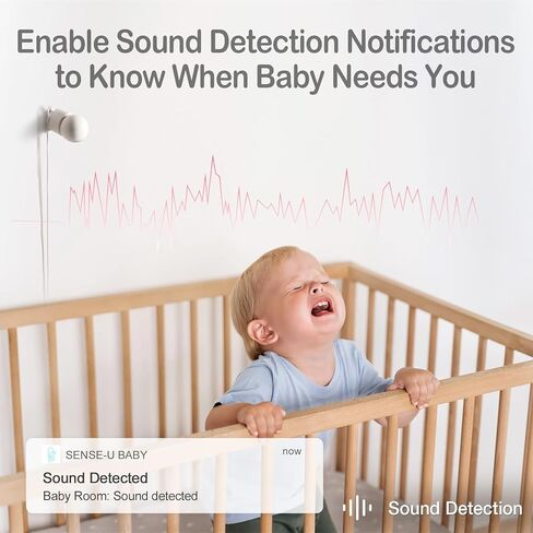 Sense-U HD Video Baby Monitor with 1080P HD, FSA & HSA Eligible, WiFi Camera and Background Audio, Night Vision, 2-Way Talk, Person/Baby Crying/Motion Detection & No Monthly Fee in Saudi Arabia