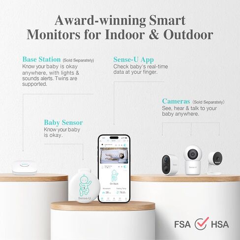 Sense-U HD Video Baby Monitor with 1080P HD, FSA & HSA Eligible, WiFi Camera and Background Audio, Night Vision, 2-Way Talk, Person/Baby Crying/Motion Detection & No Monthly Fee in Saudi Arabia