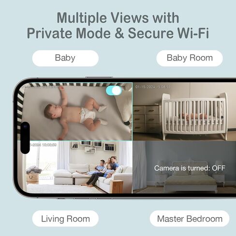 Sense-U HD Video Baby Monitor with 1080P HD, FSA & HSA Eligible, WiFi Camera and Background Audio, Night Vision, 2-Way Talk, Person/Baby Crying/Motion Detection & No Monthly Fee in Saudi Arabia