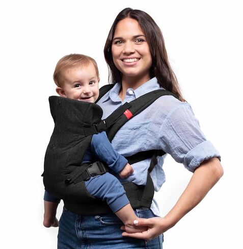 YOU+ME 4-in-1 Baby Carrier Newborn to Toddler - All Positions Baby Chest Carrier - Front and Back Carry Baby Carriers - Includes 2-in-1 Bandana Bib - Baby Holder Carrier for 8-32 lbs (Grey Mesh) in Saudi Arabia