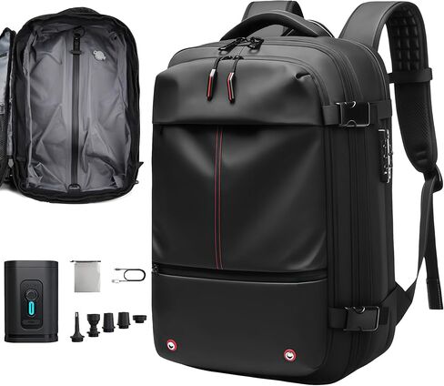 Travel Anti-theft Backpack,Vacuum Seal Bag wIth Air Pump,60L Expandable Air Compression with TSA Lock,BLACK in Saudi Arabia