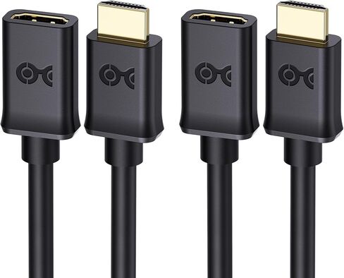 Cable Matters 2-Pack كابل تمديد HDMI عالي السرعة بطول 1.5 قدم (كابل موسع HDMI ذكر إلى أنثى) مع إيثرنت - دقة ثلاثية الأبعاد و4K جاهزة in Kuwait