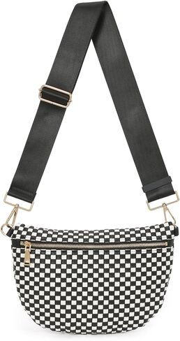 YFGBCX Woven Crossbody Bags for Women Bum Bag Checkered Sling Bag Faux Leather Crossbody Purse in Saudi Arabia