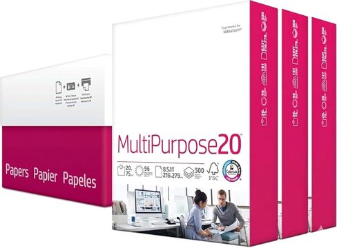 ورق طابعة HP | 8.5 × 11 ورقة | متعدد الأغراض 20 رطل | 1 رزمة - 500 ورقة | 96 مشرق | صنع في الولايات المتحدة الأمريكية - معتمد من مجلس رعاية الغابات (FSC) | 112000PR حزمة من 3 in Saudi Arabia