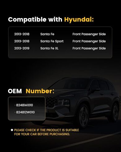 Power Window Regulator with Panel without Motor,Front Driver Side Compatible with Hyundai Santa Fe 2013-2018, Santa Fe Sport 2013-2018, Santa Fe XL 2013-2019 Replace# 82471A1010 824712W010 in Saudi Arabia