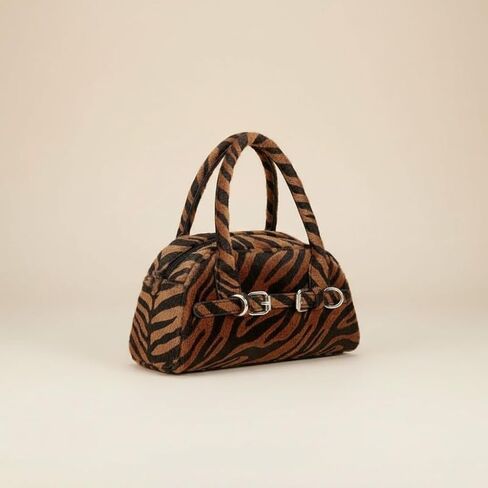 Fashion Animal Print Handbag, Black and White Zebra Pattern, Handle Tote Purse with Stylish Design in Saudi Arabia