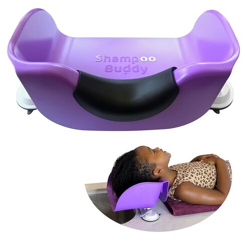 Shampoo Buddy Portable Hair Wash Basin, Kids Bathtub & Sink Bowl, Purple | Portable Shampoo Basin for Children, Toddlers & Teens, ABS Plastic with Suction Cups & Silicone Gel Neck Pad for Bathtub in Saudi Arabia