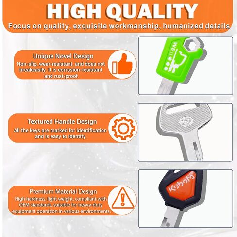 Multi Type Heavy Equipment Master Keys, 22 Contractor Machinery Ignition Excavator Keys Fit CAT 5P8500 JCB 14607 Kubota Takeuchi Komatsu 787 Volvo Yanmar John Deere Hyster Hitachi H806 in Saudi Arabia